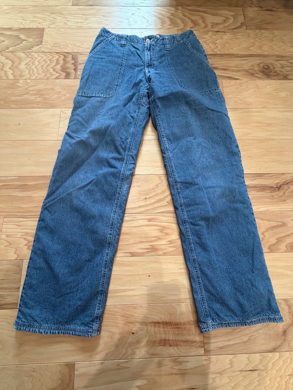 Vintage Y2K Old Navy Fleece Lined Wide Leg Jeans Size 6